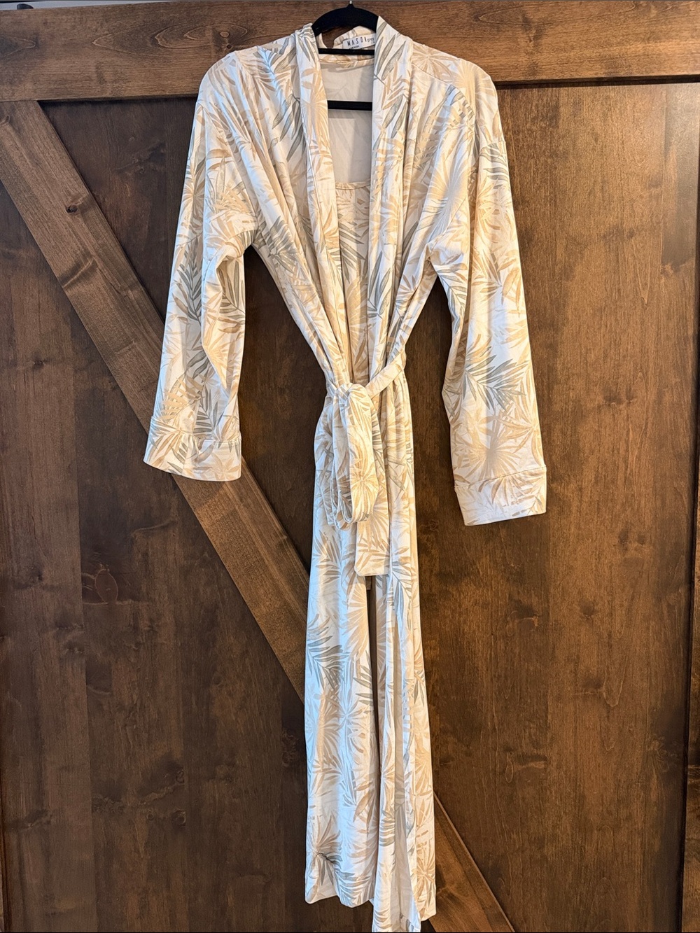 Mason Grey Sandy Palms Slip (M) & Kimono Robe (S)